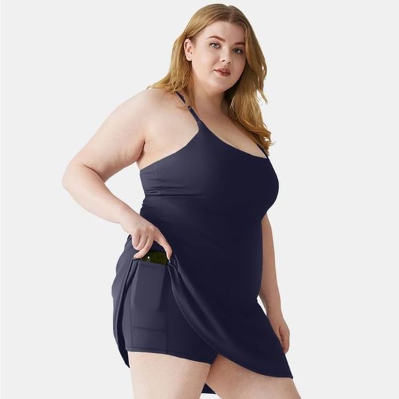 HALARA Everyday Cloudful™ Fabric Dress-Wannabe Peacoat NEW - Picture 1 of 6